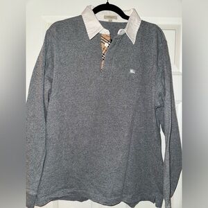 BURBERRY men’s long sleeve polo. Size LARGE regular fit